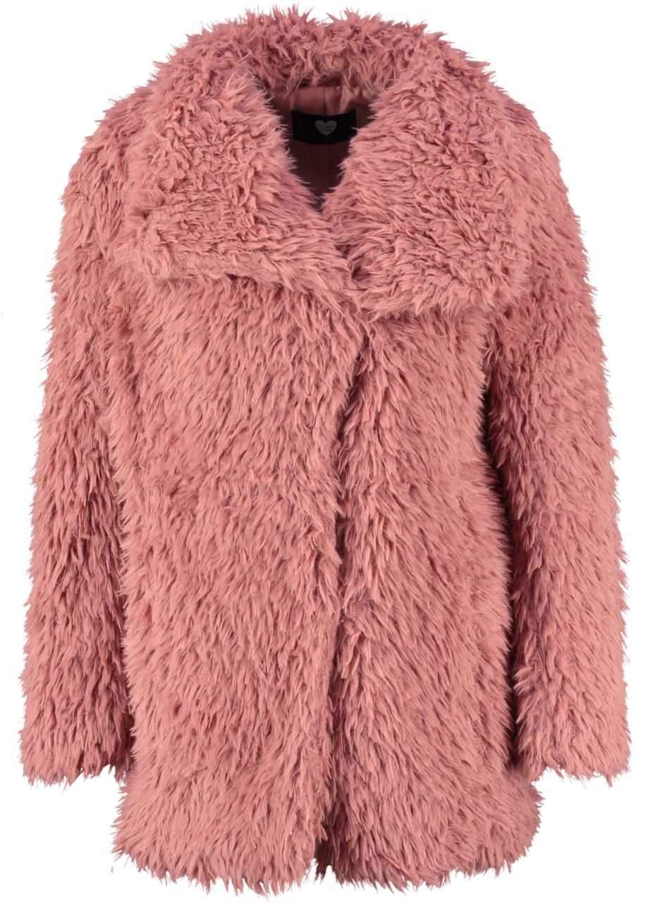 Catwalk junkie zachte relaxed fit roze winterjas - sluit met 2 haakjes